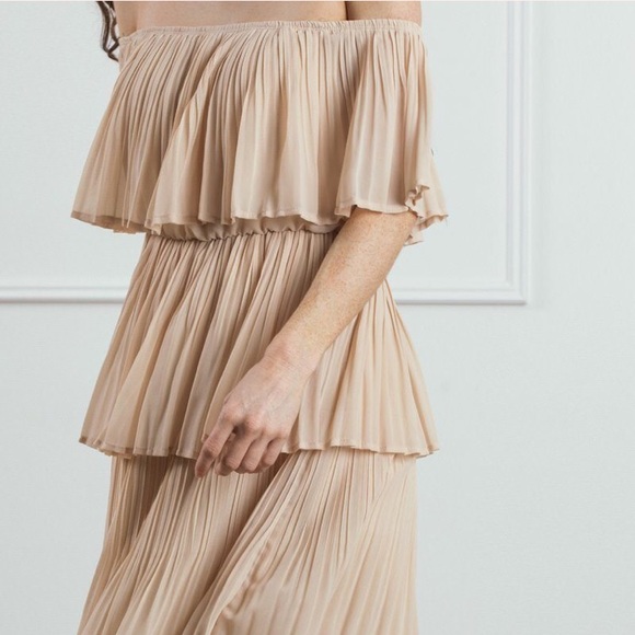 MORNING LAVENDER Vera Dress Champagne M - Picture 3 of 5